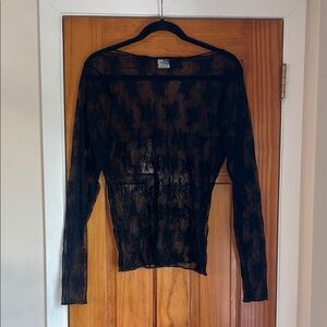 Black Lace Sheer Top
